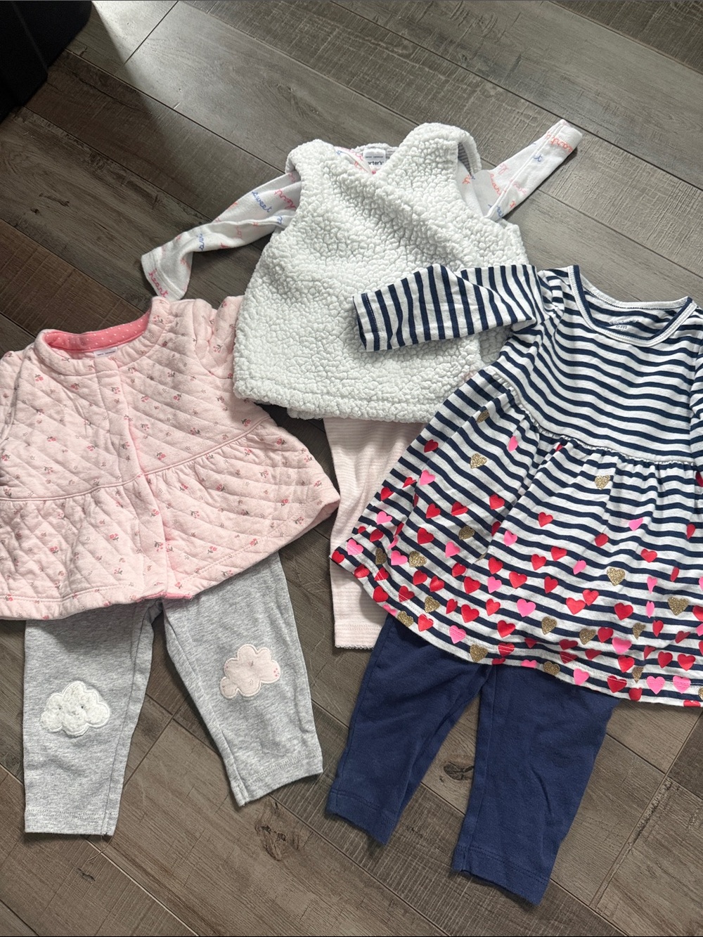 Carter's Pink, Navy & White Girls 5-Piece Matching Outfit Set